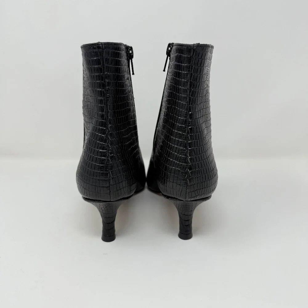 New Bruno Magli Nerina Bootie Black Snake Sz 7.5 - Picture 4 of 13